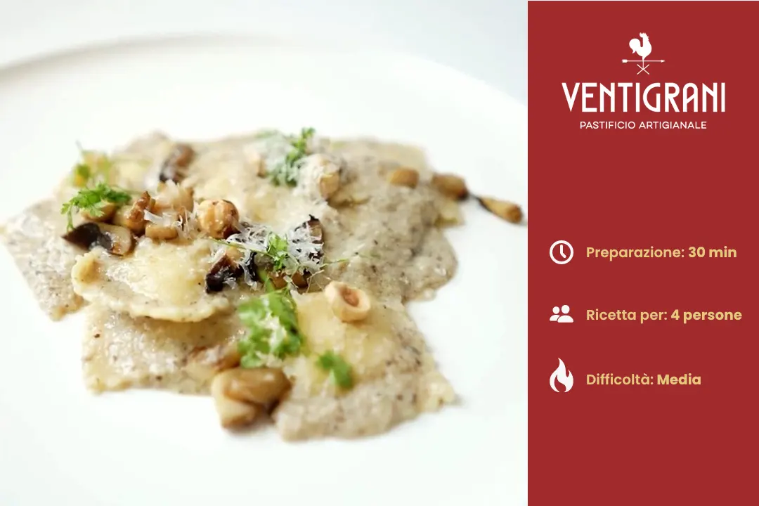 Ravioli Ventigrani ripieni di provola e pepe